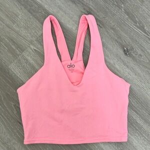 Alo Pink Airbrush Real Tank Sports Bra XS